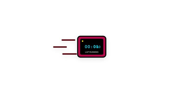 Digital countdown timer showing lap running at high speed 4k