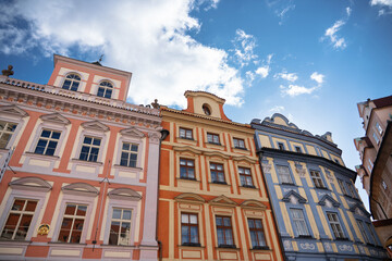 Fototapeta premium Colorful Historic Facades in Prague Old Town