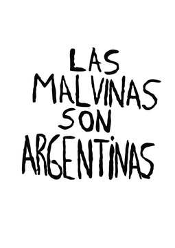 Las Malvinas Son Argentinas, vector de la tipografia de la bandera desplegada en el partido Argentina Inglaterra 2026