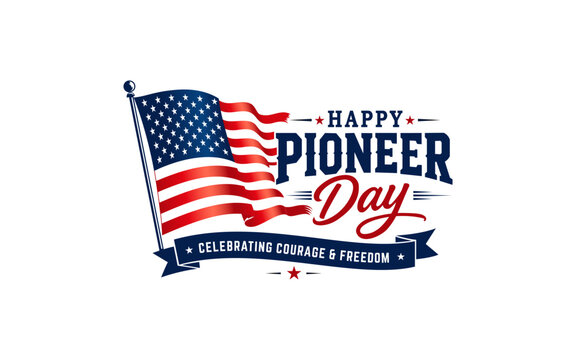 Illustration graphic of Happy Pioneer Day United States design background