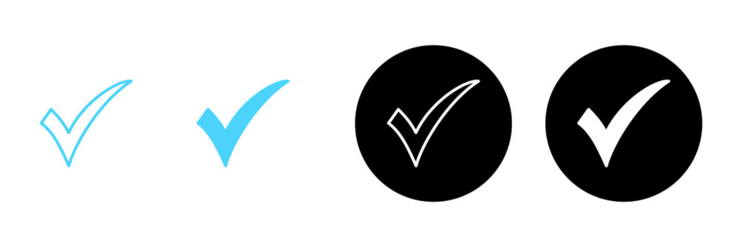 Check mark icon vector. Tick mark sign and symbol
