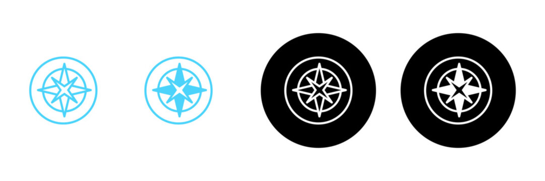 Compass icon vector. arrow compass icon sign and symbol