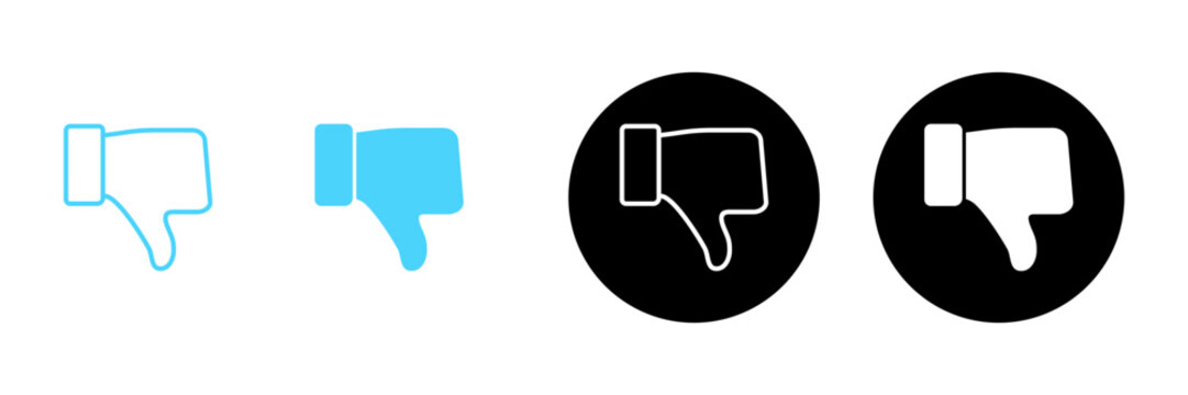 Dislike icon vector. dislike sign and symbol. Hand with thumb down