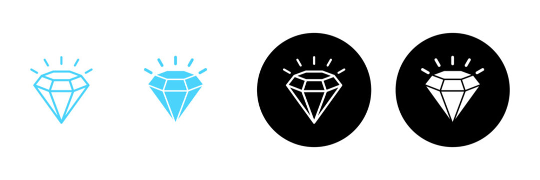 Diamond icon vector. diamond gems sign and symbol