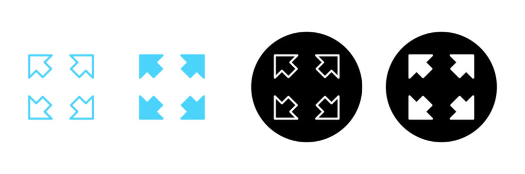 Fullscreen Icon vector. Expand to full screen sign and symbol. Arrows symbol