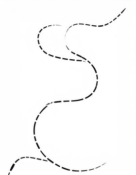 Abstract dashed lines forming a graceful, flowing, organic, calligraphic-like shape