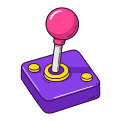 joystick controller gamepad fun analog arcade console accessories flat color © katsumatakun