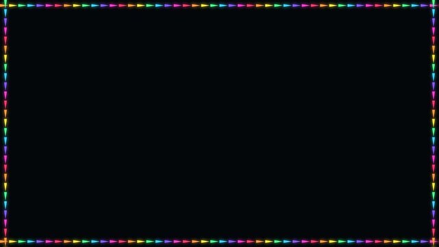 Rainbow Neon Arrow Border Frame Motion Background