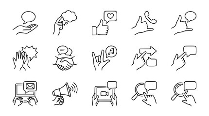 Fototapeta premium Social Media Icons: Communication, Connection, and Engagement Symbols