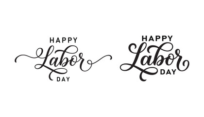 Happy Labor Day greeting cards with elegant typography © ZilGfx