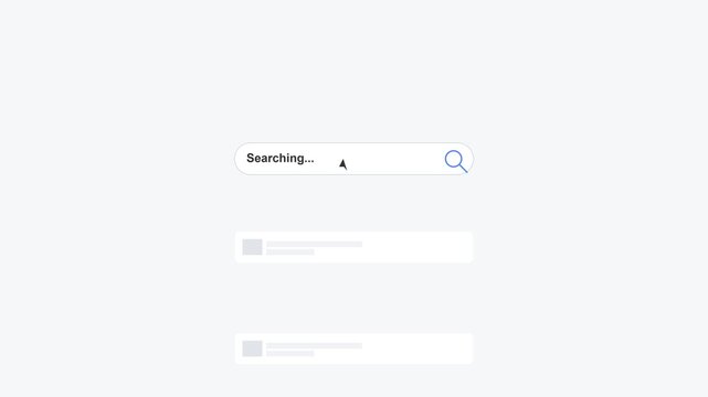 Computer Cursor Clicking Search Bar Text Field on White Background