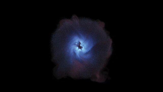 Abstract Swirling Blue Particle Nebula Cloud 3D Render