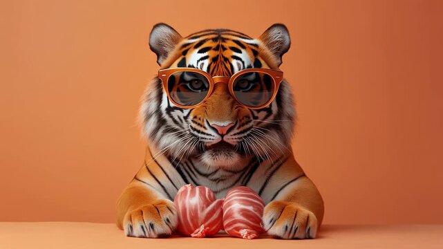 Cool Tiger in Sunglasses 4K Generative AI