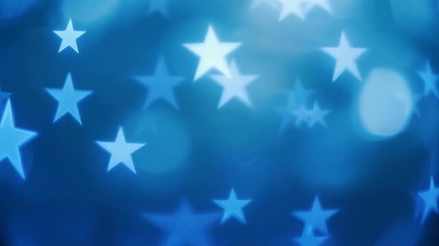 Abstract Blue Star Bokeh Background 4K Generative AI