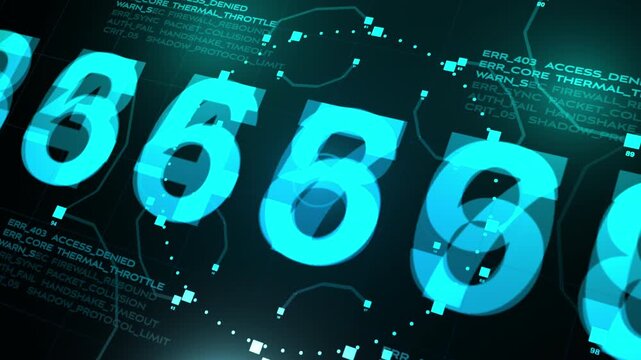 Futuristic cyber security hud monitoring high level hacking attempts and military defense algorithms. Great for information technology protection, software firewalls, and AI data streams.
