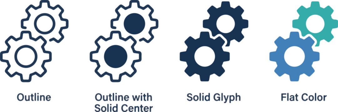 System icon set multiple style collection