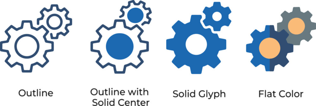 System icon set multiple style collection