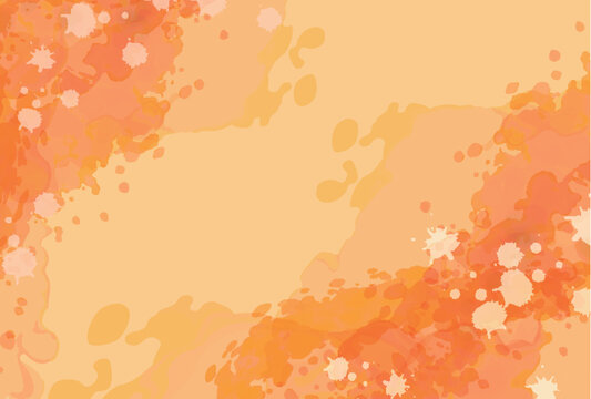 Vibrant Orange Watercolor Paint Splatter Texture Background
