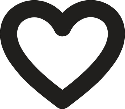 Simple black outline heart icon representing love and romance