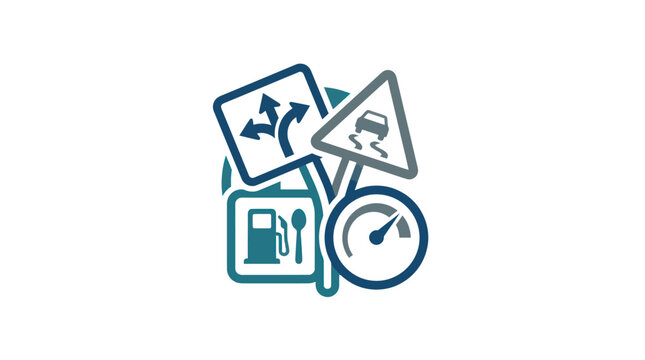 Collection of road traffic signs icons.