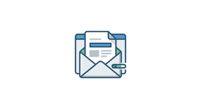 Email icon with envelope and paper.