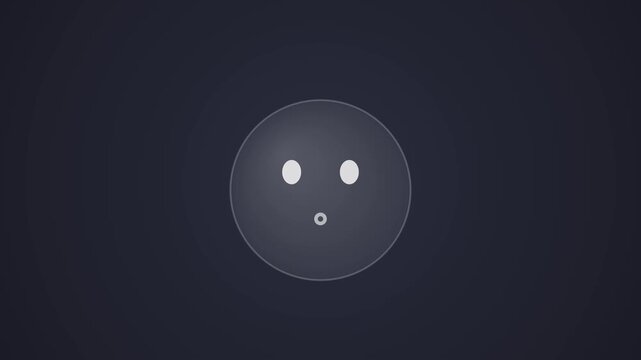 Animated Smiley Face Emoji Changing Expression on Dark Background