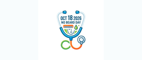 Fototapeta premium Flat vector illustration of stethoscope and comb for grooming awareness