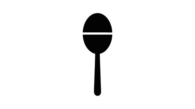 Vector illustration of black silhouette of a maraca musical instrument icon on a transparent background