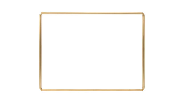 Blank golden rectangle frame on white background.
