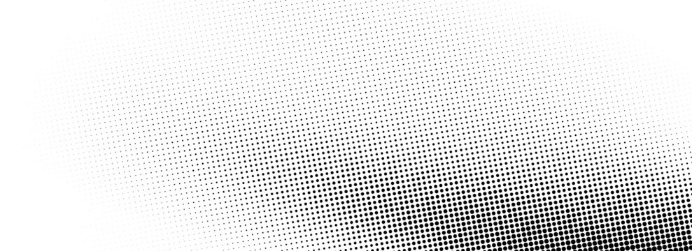 Black comic halftone gradated texture. Aged grunge grit noise background. Grain sand gradient wallpaper. Retro pixel backdrop. Anime or manga style patten overlay. Vector old distress dirt surface
