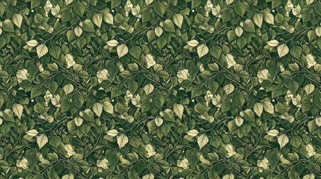 Sweden patterns green botanical leaf textile design with scandinavian botanical wallpaper decorative ornament heritage