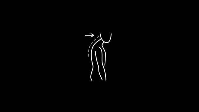 Poor posture and tech neck animation: spinal alignment and ergonomic health concept spine ergonomics.