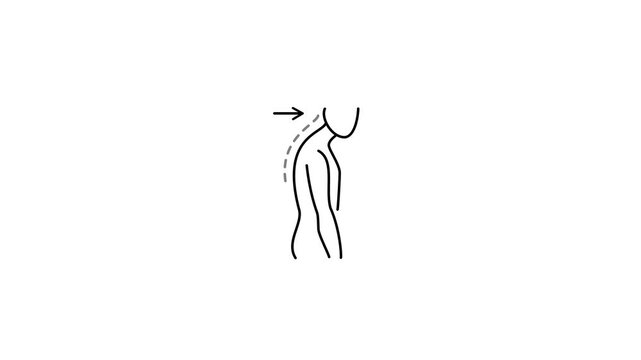  Poor posture and tech neck animation: spinal alignment and ergonomic health concept spine ergonomics.