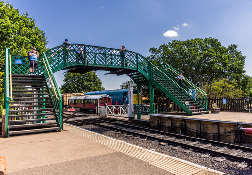 North Weald Railway Station on the Epping Ongar Railway, a heritage railway in south-west Essex, England, run by a small number of paid staff and a team of volunteers.   Shot 30 June 2026.