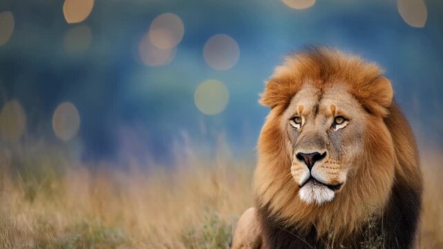 Majestic Lion Profile Portrait 4K Generative AI
