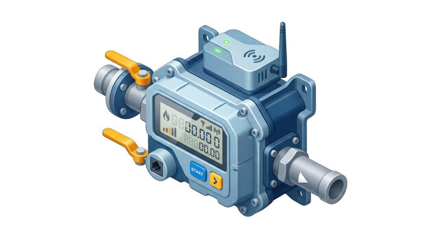 Smart Gas Meter with Wireless IoT Module and Digital Display