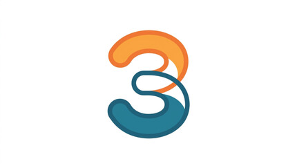 Obraz premium Stylized Number Three Graphic Design.
