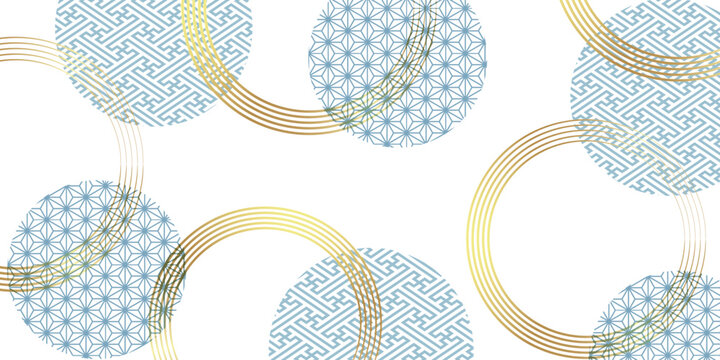 Elegant Japanese Style Abstract Circles Pattern Background