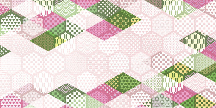 Elegant Japanese traditional pattern background with floral motifs