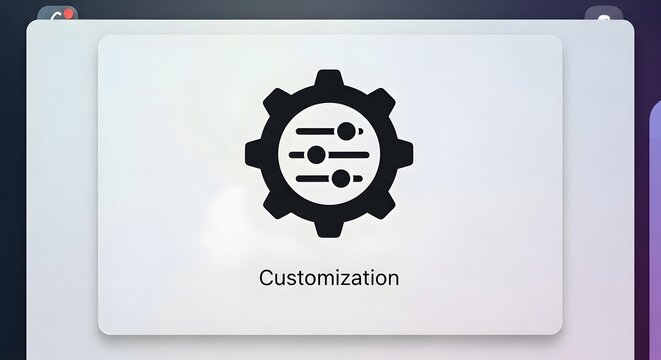 Customization icon in a minimal user interface window