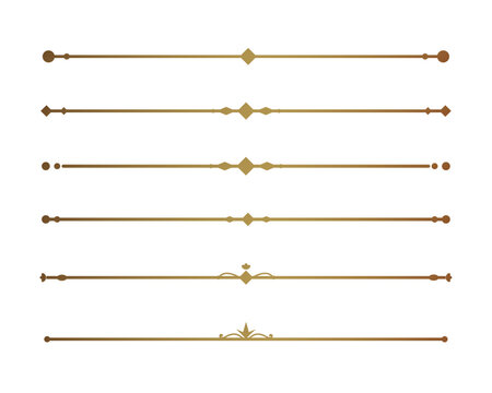 Chic bronze gold simple design divider border line set