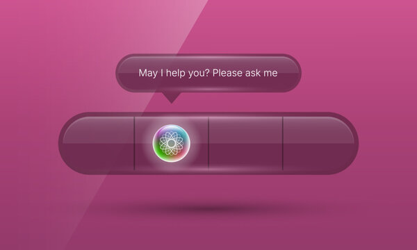 AI assistant response speech bubble and widget bar user interface template