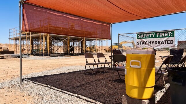 Construction Site Shade Area for Heatwave Safety