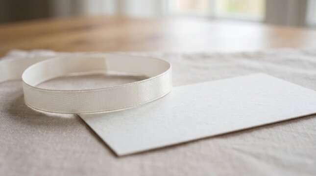 Elegant Pearl Ribbon on Textured Surface for World Lungs Day