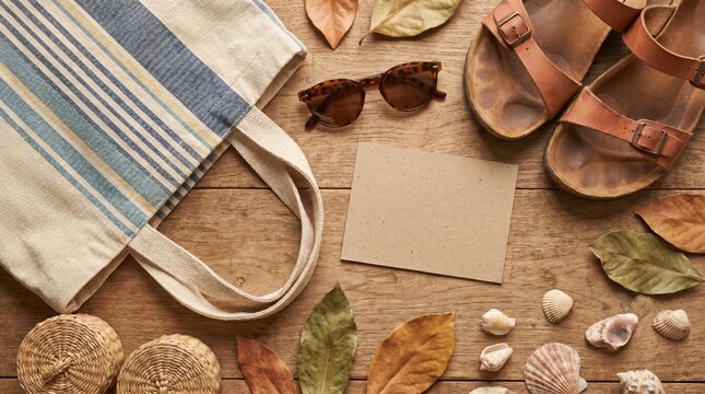 Summer Bank Holiday Essentials Flat Lay with Beach Accessories
