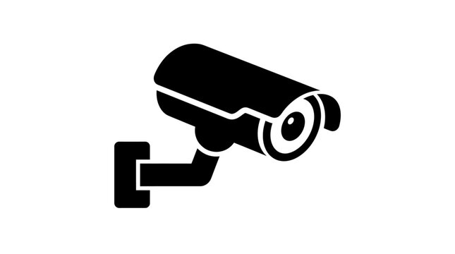 Surveillance security camera icon for monitoring and protection