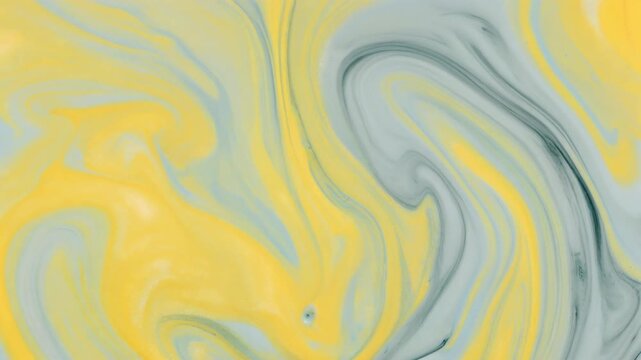 Abstract Swirling Yellow and Blue Fluid Patterns 4K Generative AI