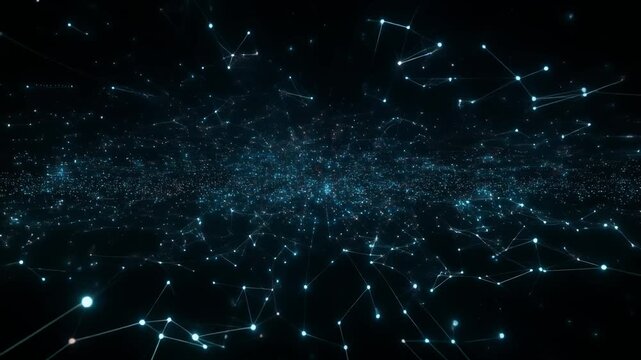 Cyber Network Connection Nodes 4K Generative AI