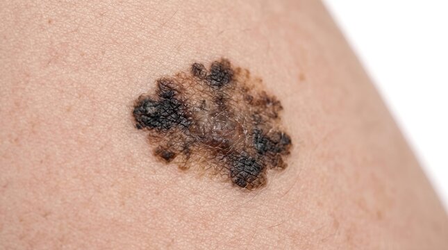 Dysplastic Nevus Atypical Melanocytic Mole on Human Skin Microscopic View Close Up