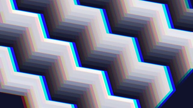 Abstract geometric pattern with 3D zigzag shapes and vibrant colors